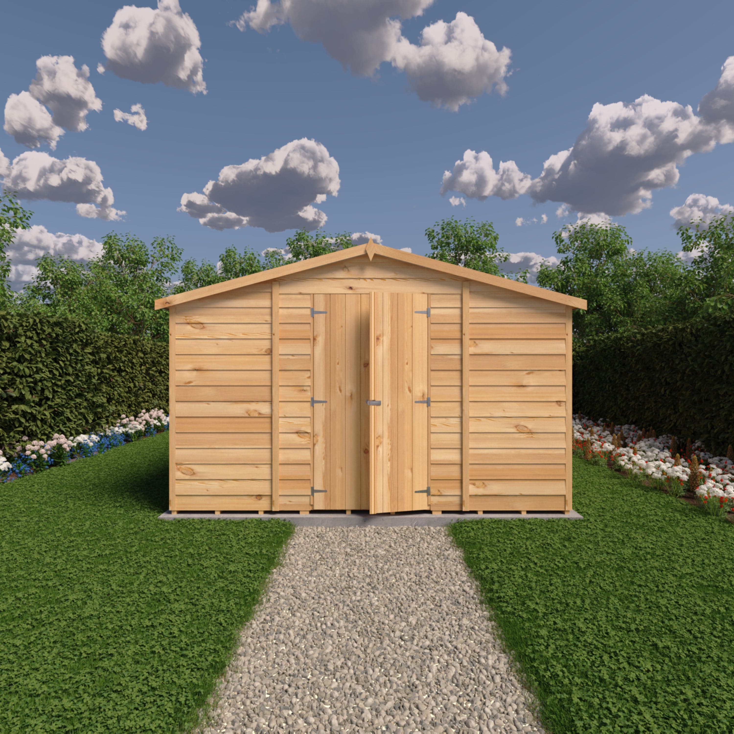 Shire 10x20 Overlap Shed with Windows - Dip Treated