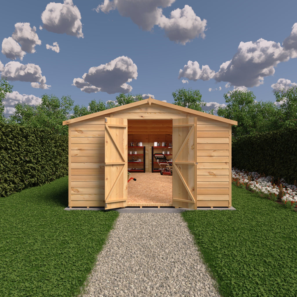 Shire 10x20 Overlap Shed with Windows - Dip Treated