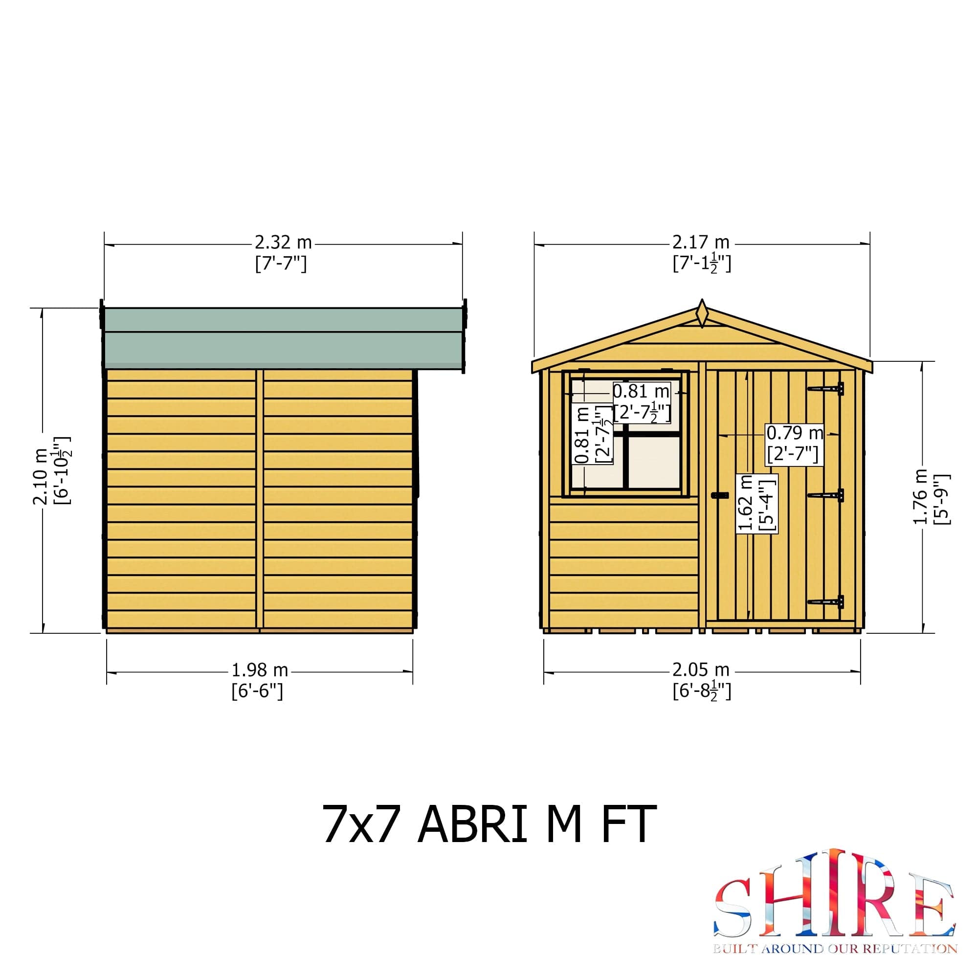 Shire Abri Apex Shed - 7x7