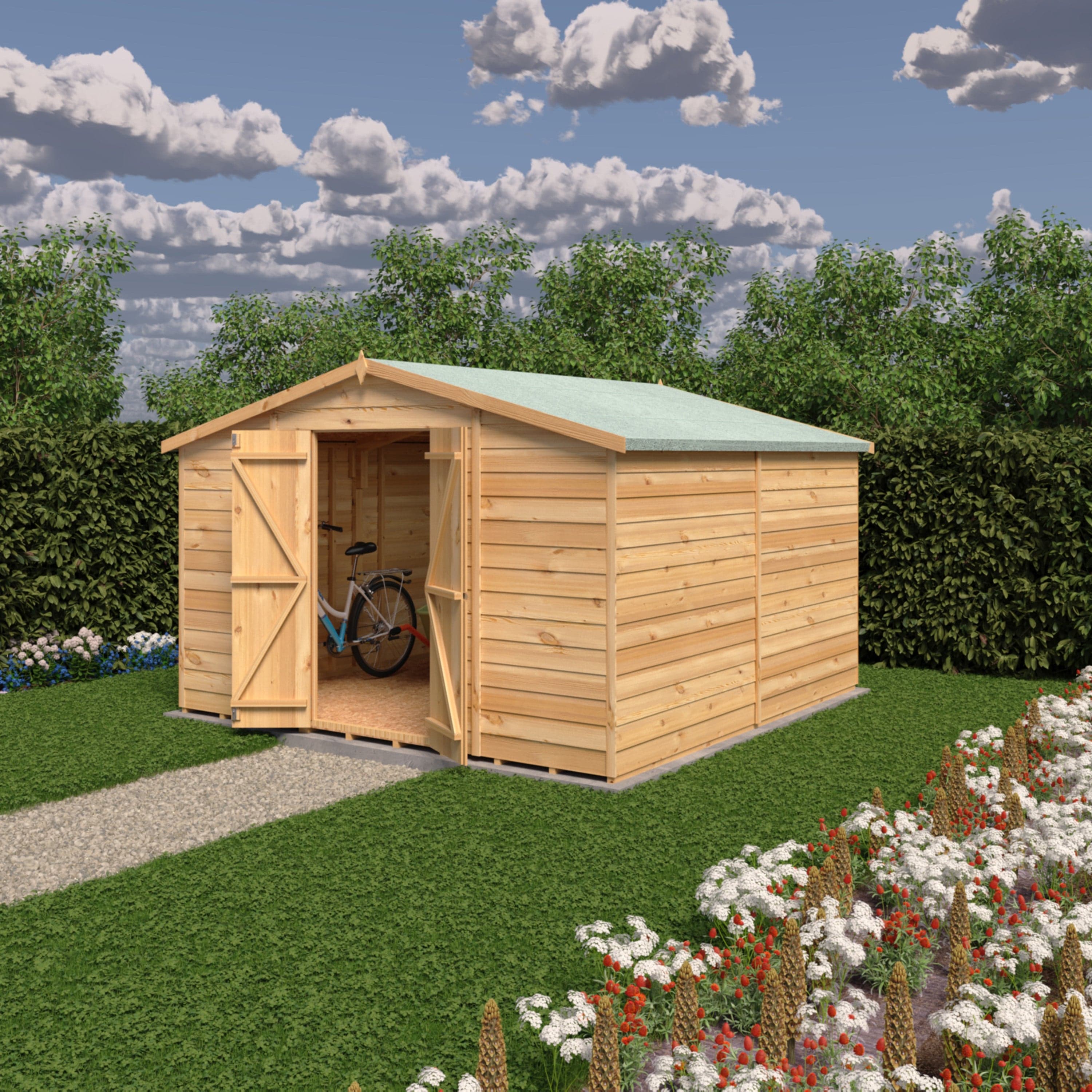 Shire Overlap Double Door Shed - 10x15ft