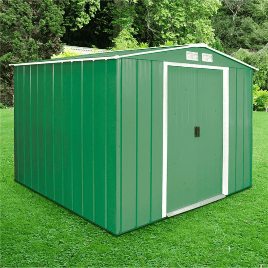 Sapphire 8ft x 8ft Apex Metal Shed - Green