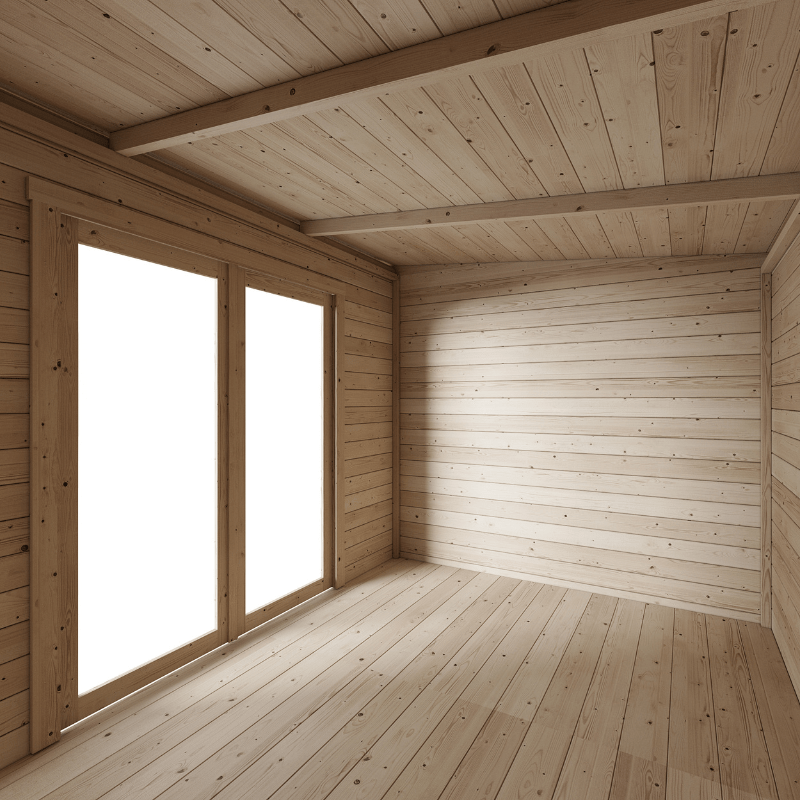 Store More Darton 14 x 8 Pent Log Cabin Summerhouse with Side Store - Pressure Treated