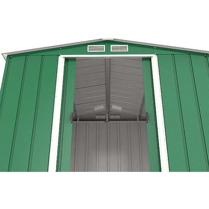 Sapphire 8ft x 8ft Apex Metal Shed - Green