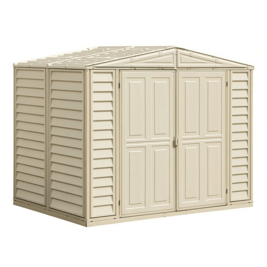 Saffron 8'x5' 3" Vinyl Garden Shed with Foundation Kit