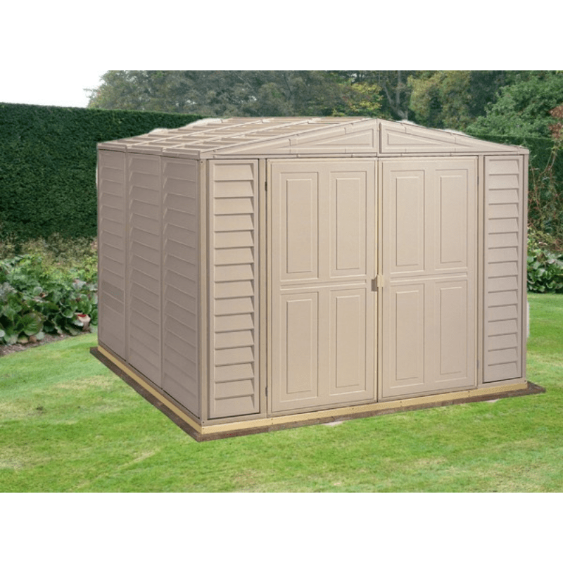Saffron 8x8ft Vinyl Shed with Foundation Kit