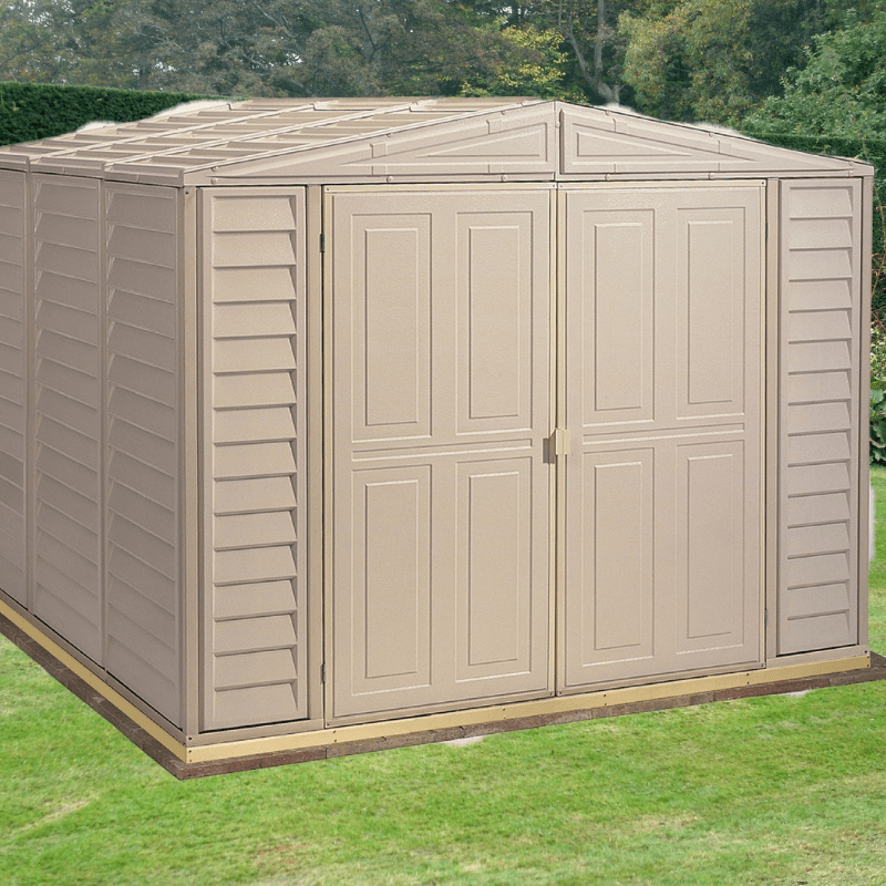 Saffron 8x8ft Vinyl Shed with Foundation Kit