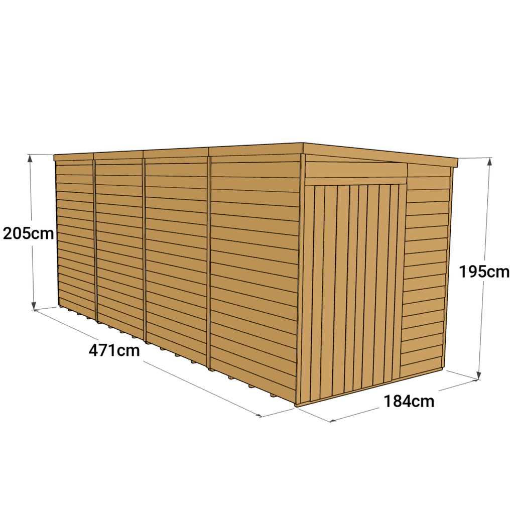Store More 16 x 6 Pressure Treated Overlap Pent Shed