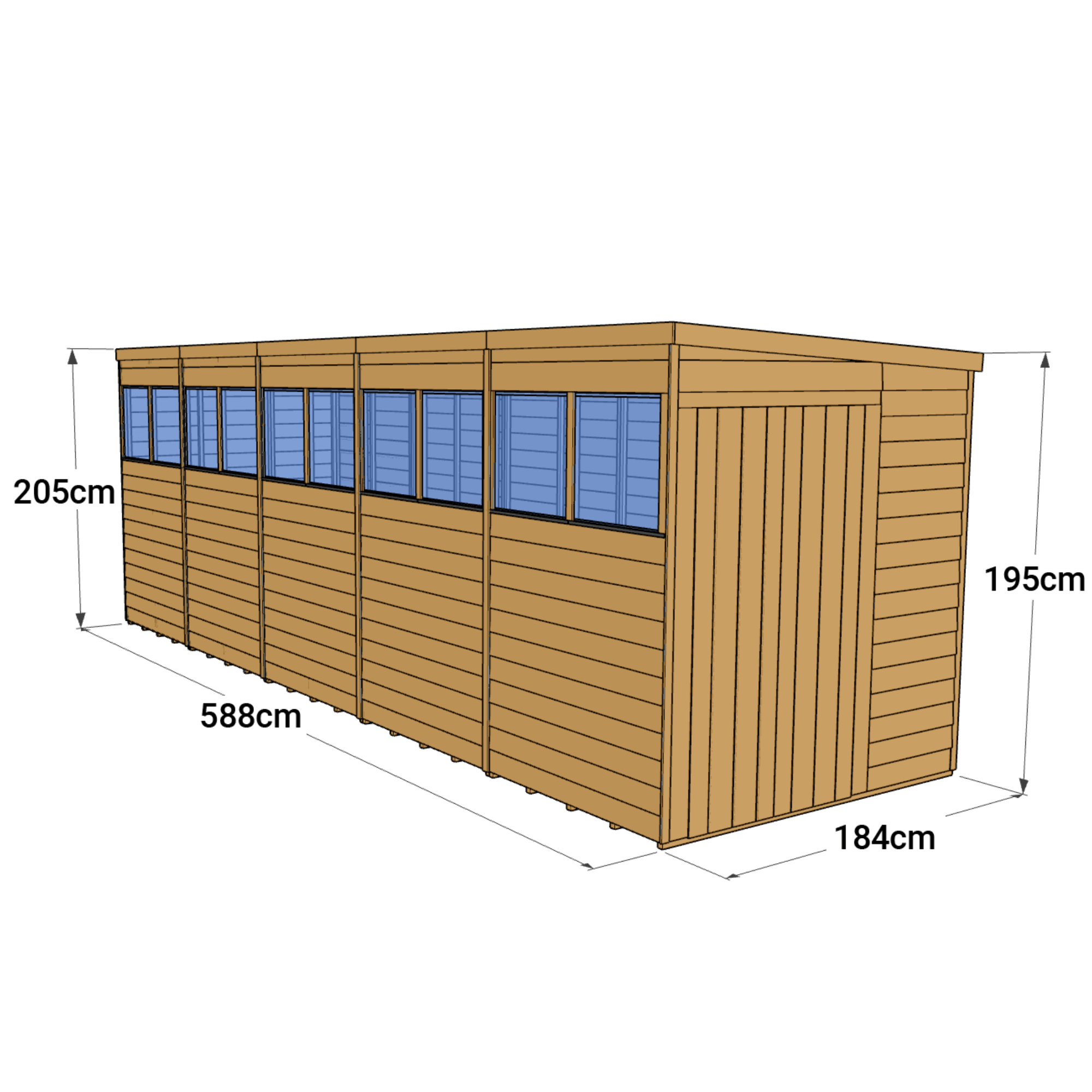 Store More 20 x 6 Pressure Treated Overlap Pent Shed