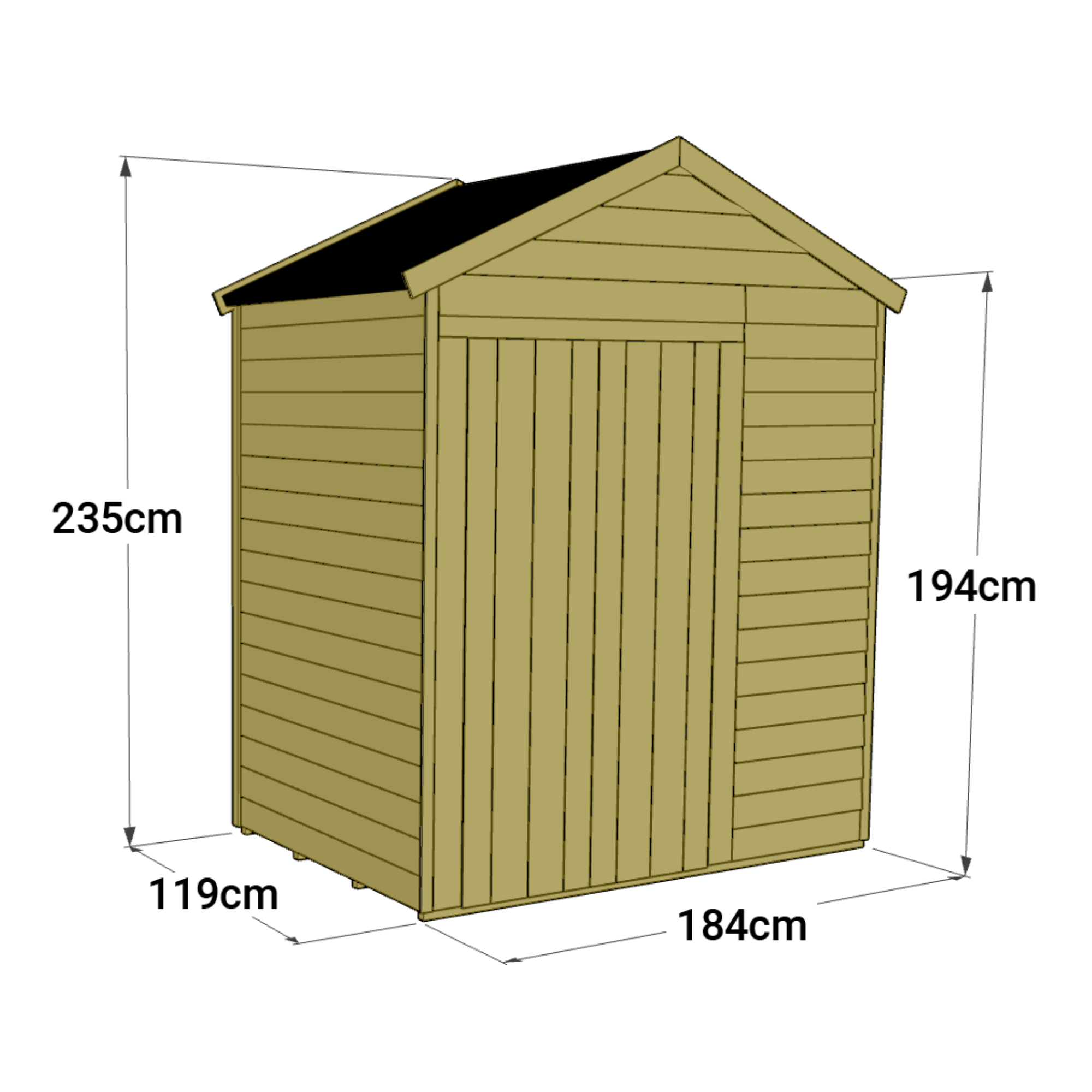 Store More 4 x 6 Tongue and Groove Apex Shed - Windowless