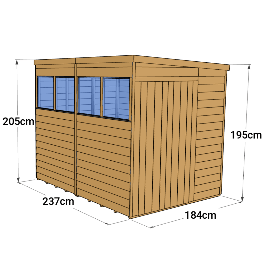 Store More 8 x 6 Pressure Treated Overlap Pent Shed