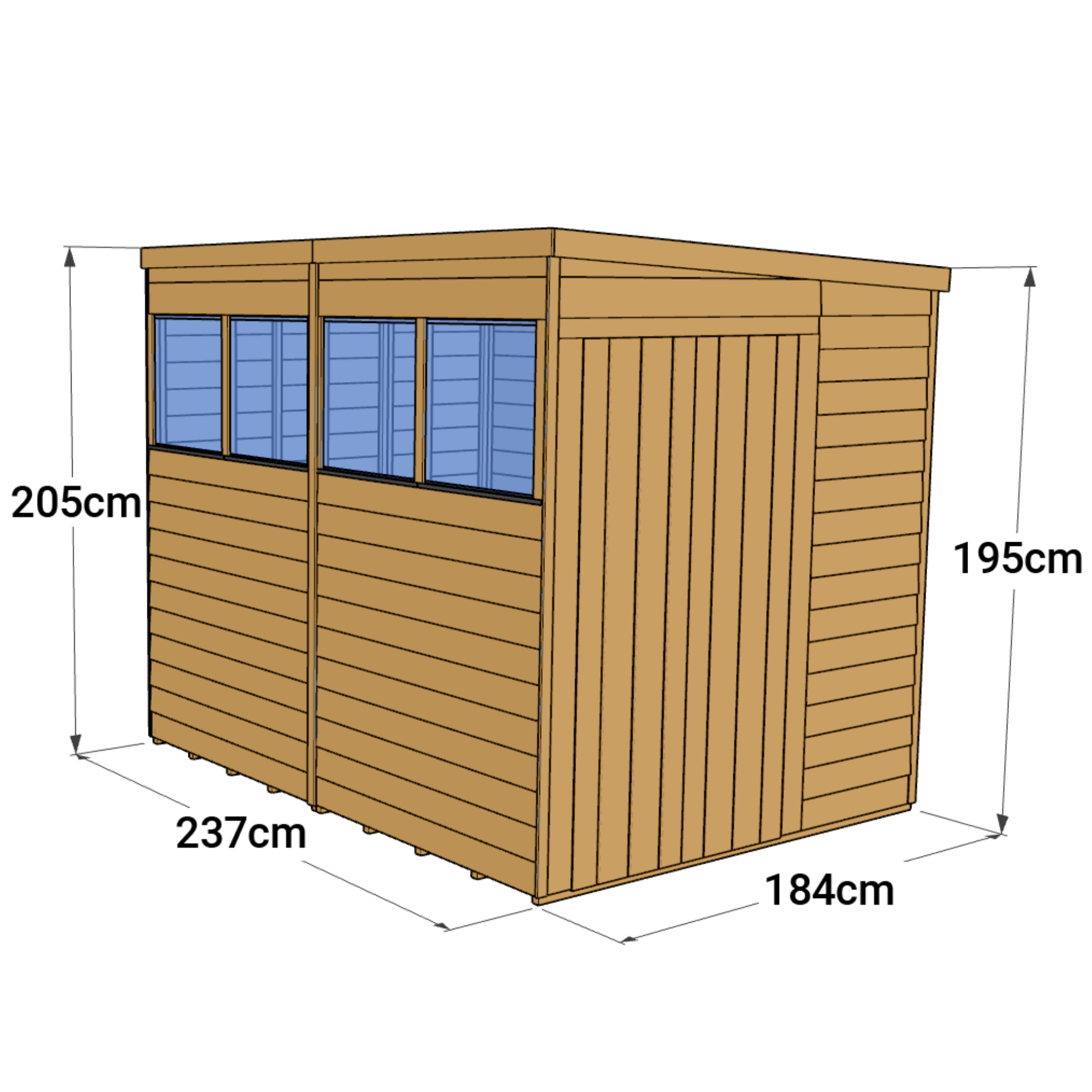 Store More 8 x 6 Pressure Treated Overlap Pent Shed