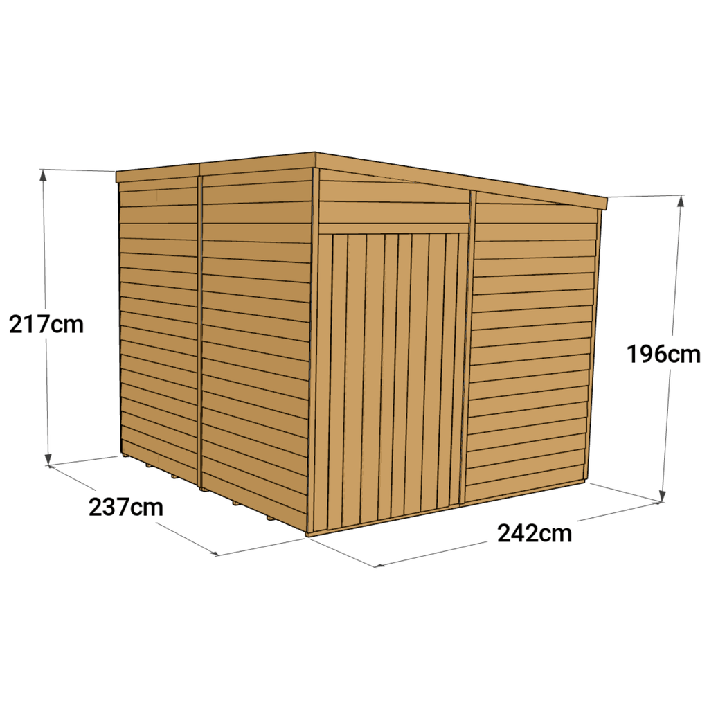 Store More 8 x 8 Pressure Treated Overlap Pent Shed