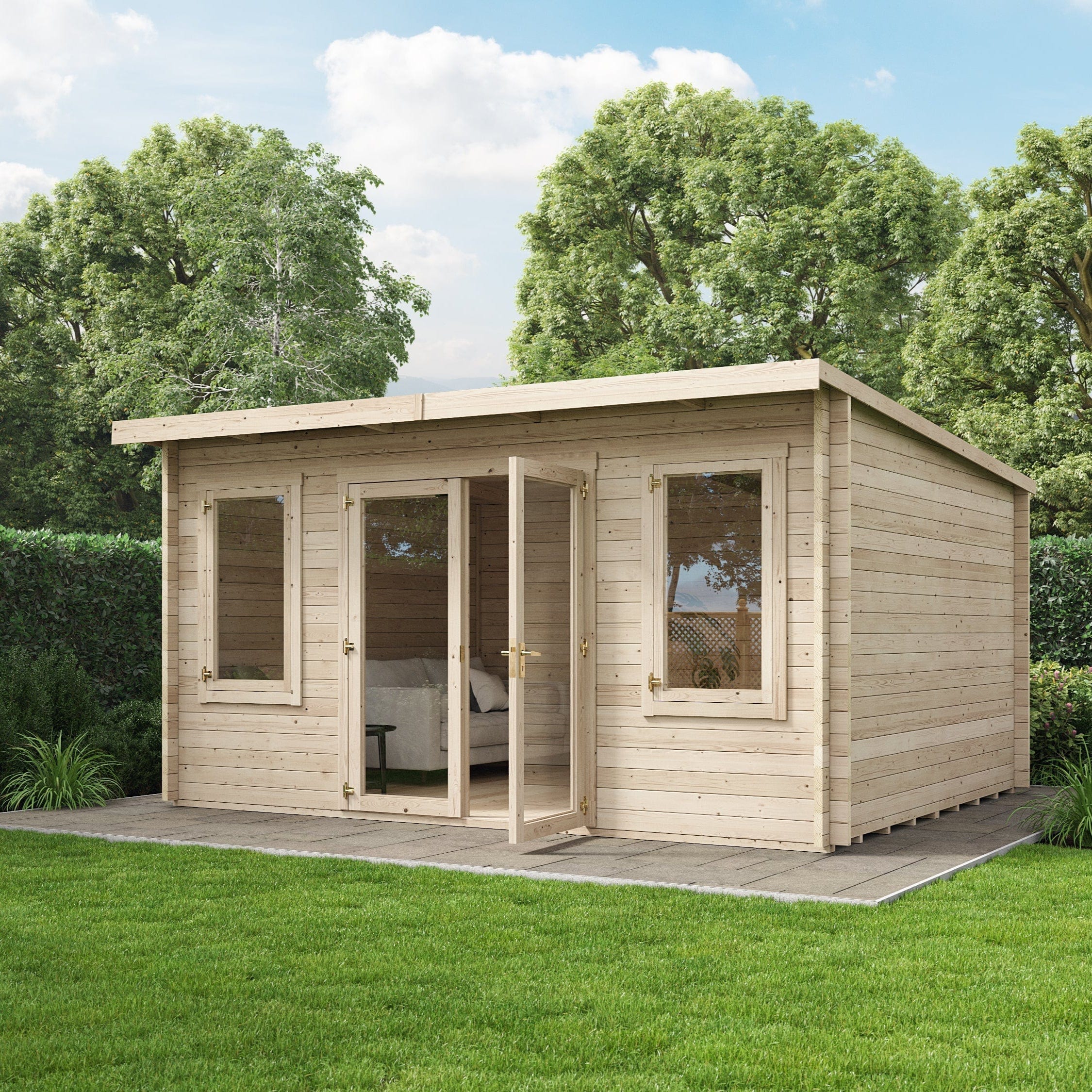 Store More Ashley Pent Log Cabin Garden Room - 4.5m x 3.5m