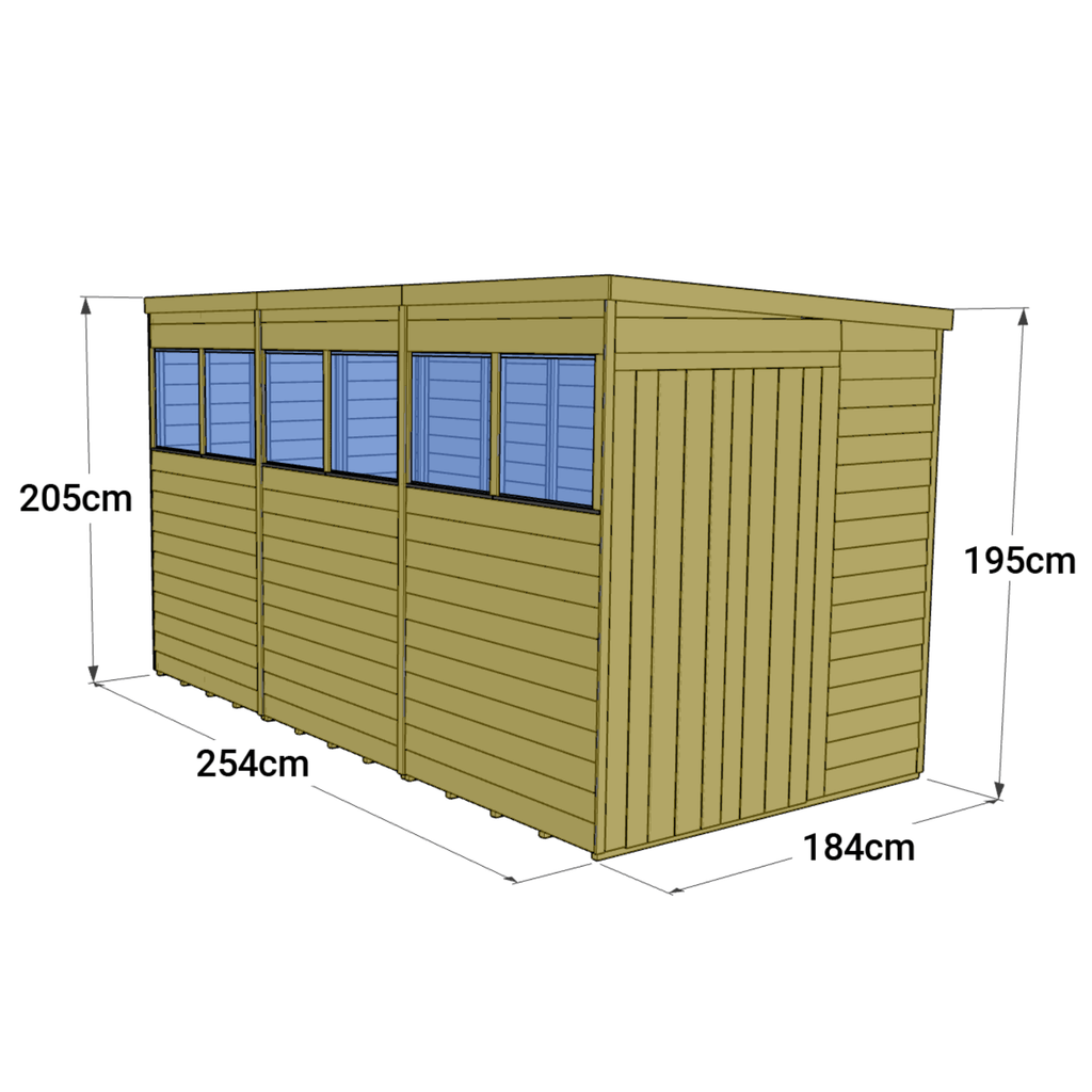 Store More 12 x 6 Tongue and Groove Pent Shed - Windowed