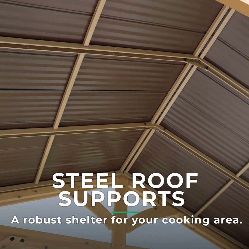 Yardistry 5.8ft x 8ft (1.7m x 2.4m) Meridian Grilling Pavilion Gazebo