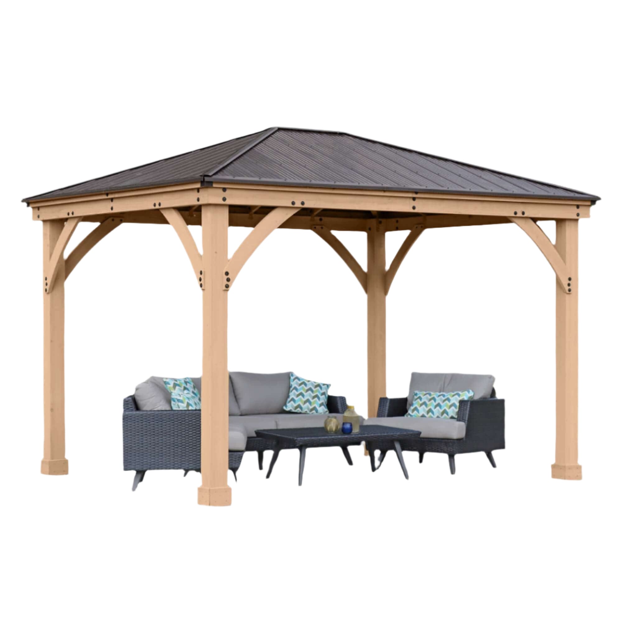 Yardistry Meridian 10ft x 12ft (3m x 3.7m) Wooden Gazebo