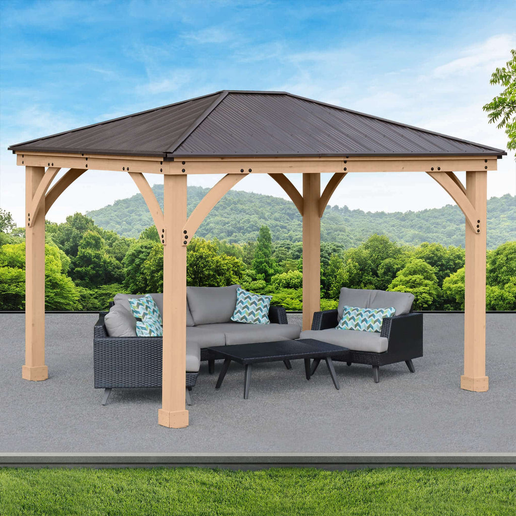 Yardistry Meridian 10ft x 12ft (3m x 3.7m) Wooden Gazebo