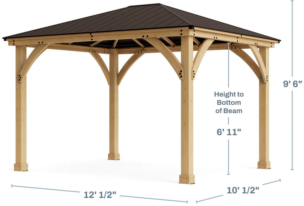 Yardistry Meridian 10ft x 12ft (3m x 3.7m) Wooden Gazebo