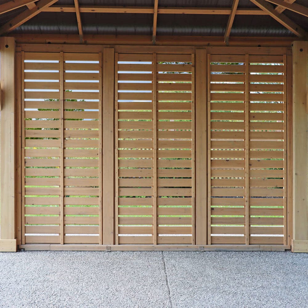 Yardistry 10ft x 10ft (3m x 3m) Meridian Gazebo with Double Privacy Wall