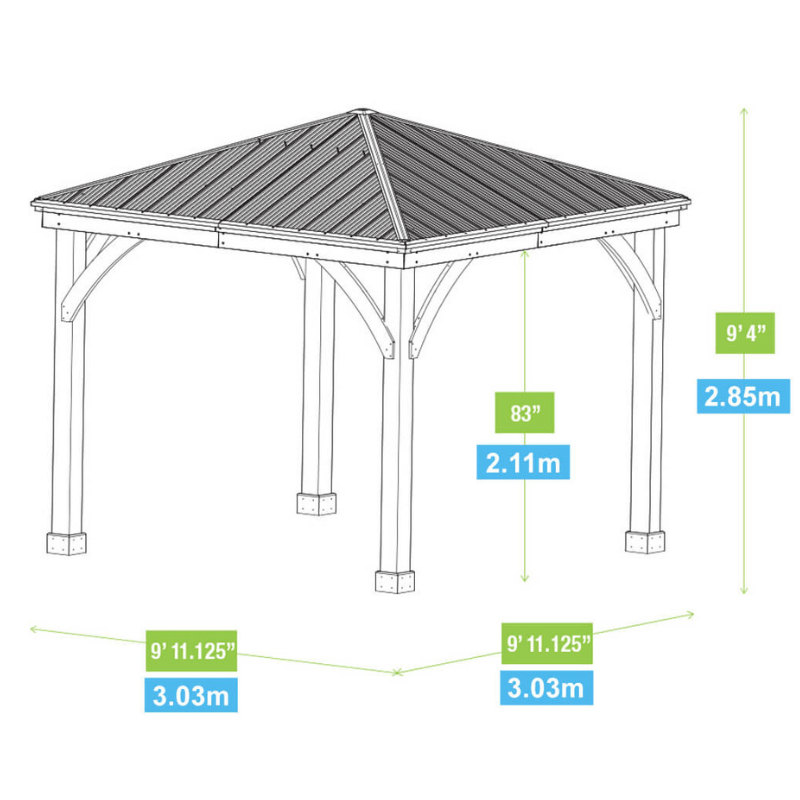 Yardistry 10ft x 10ft (3m x 3m) Meridian Gazebo