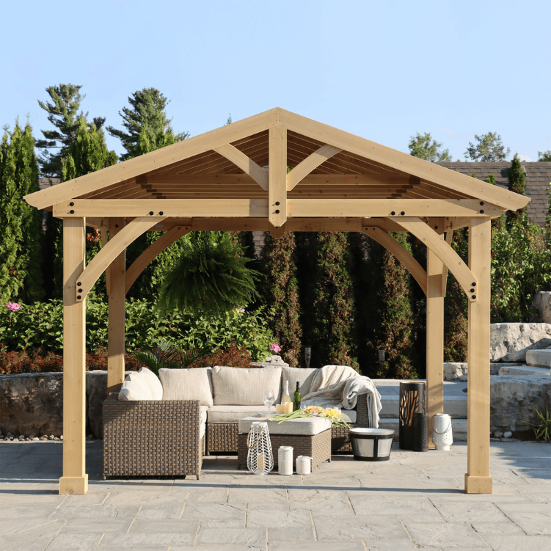 Yardistry Carolina Wooden Pavilion with Roof – 13ft x 11ft (4m x 3.4m)