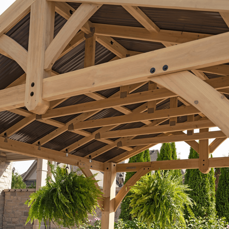 Yardistry Carolina Wooden Pavilion with Roof – 13ft x 11ft (4m x 3.4m)