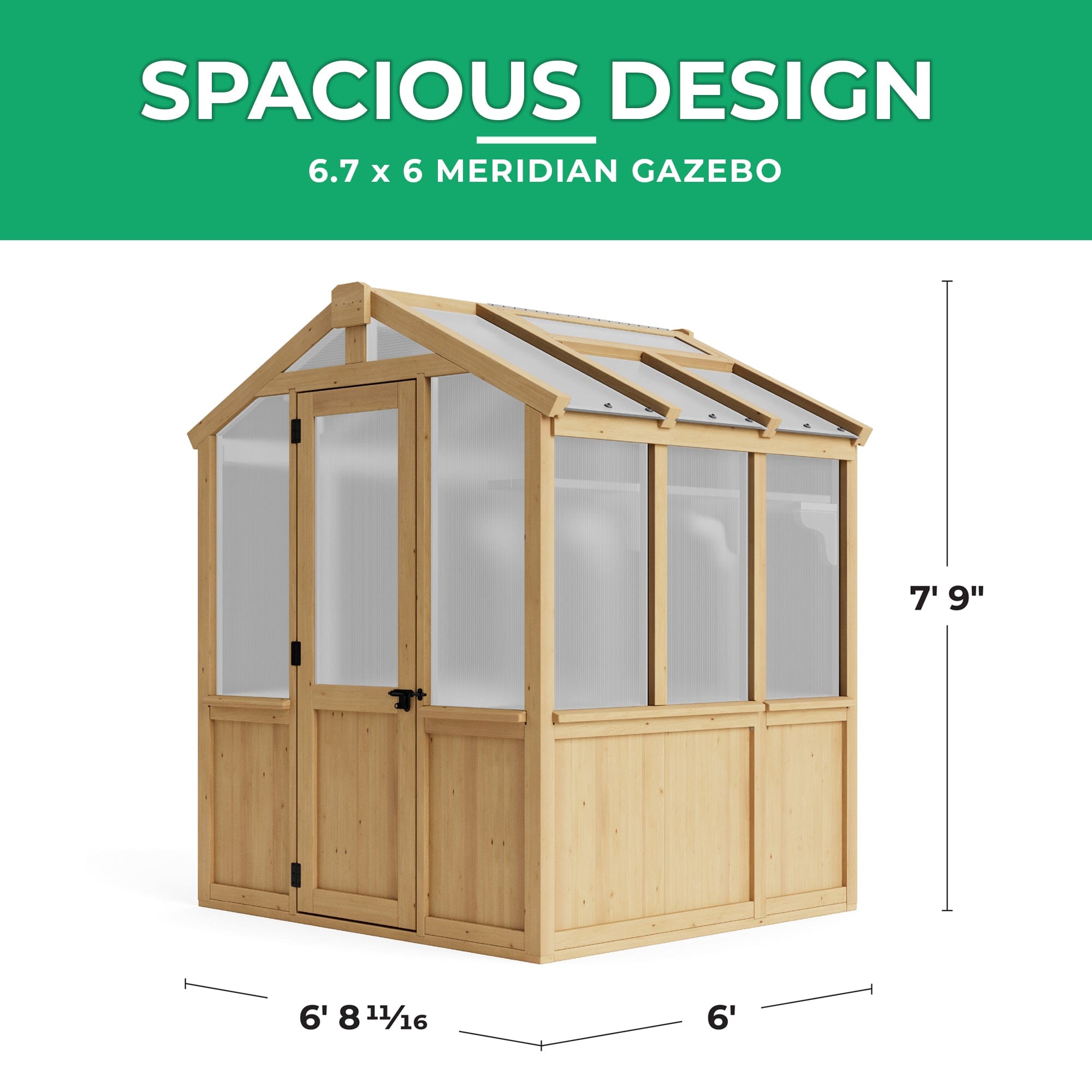 Yardistry 6.7ft x 6ft (2.3m x 2m) Meridian Greenhouse