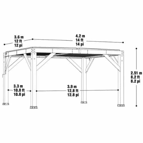 Yardistry 14 x 12 Wooden Pergola With Louvered Roof