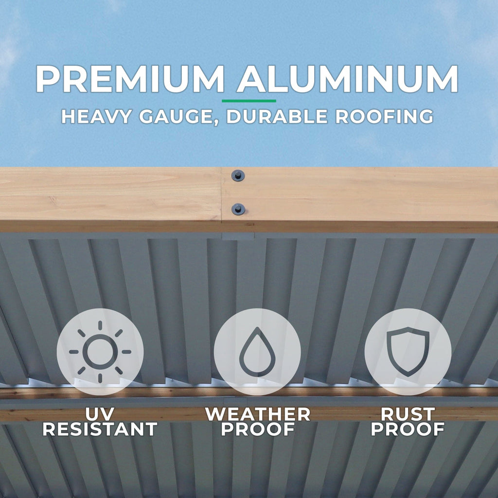 Yardistry 10ft x 20ft (3m x 6m) Meridian Pergola with Louvered Roof