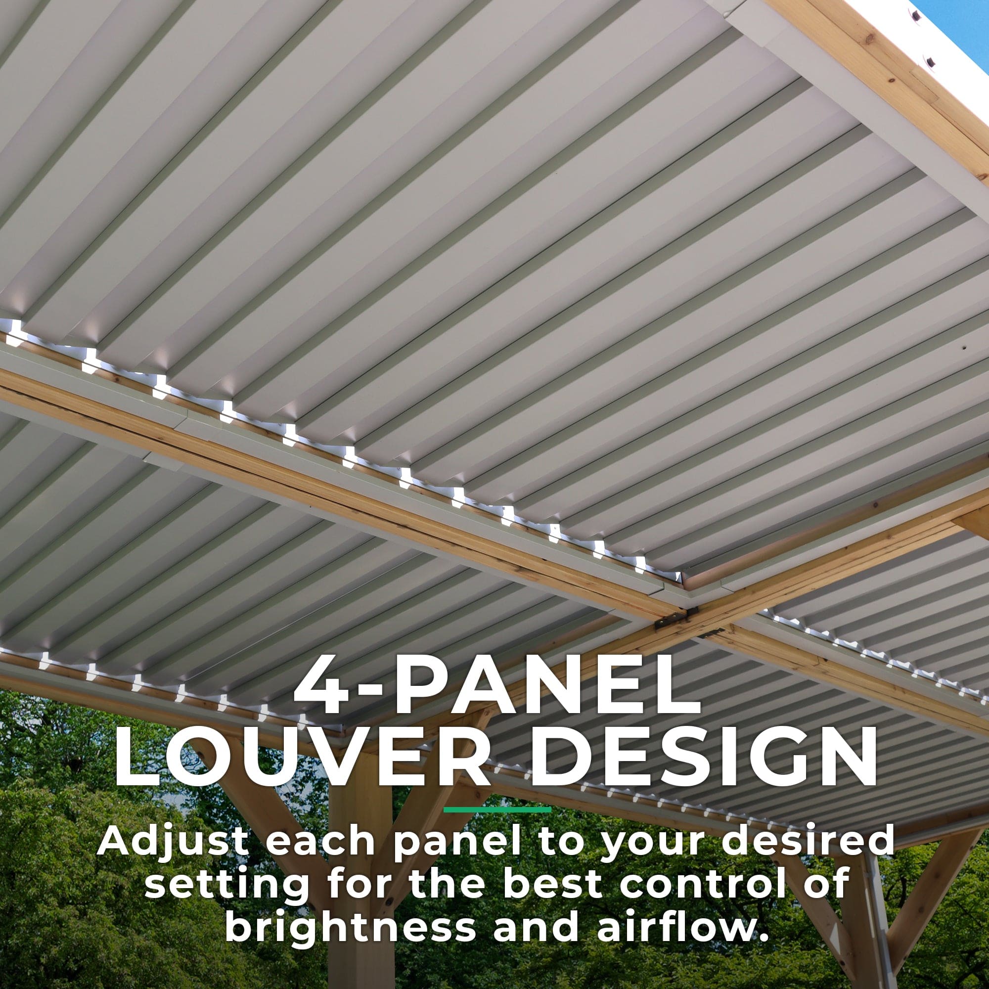 Yardistry 10ft x 20ft (3m x 6m) Meridian Pergola with Louvered Roof