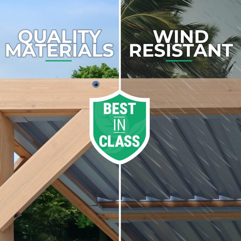 Yardistry 10ft x 12ft (3m x 3.7m) Meridian Pergola with Louvered Roof